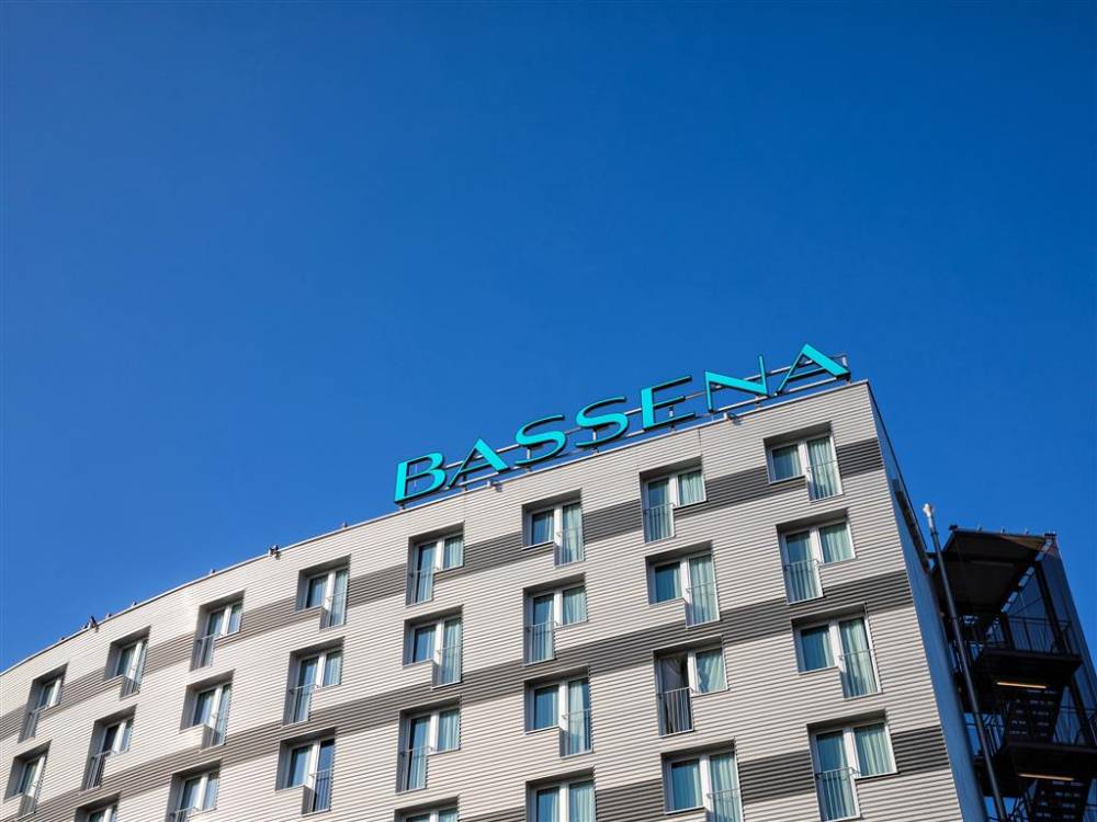 VBG Bassena Wien Messe Prater Fassade Logo oben