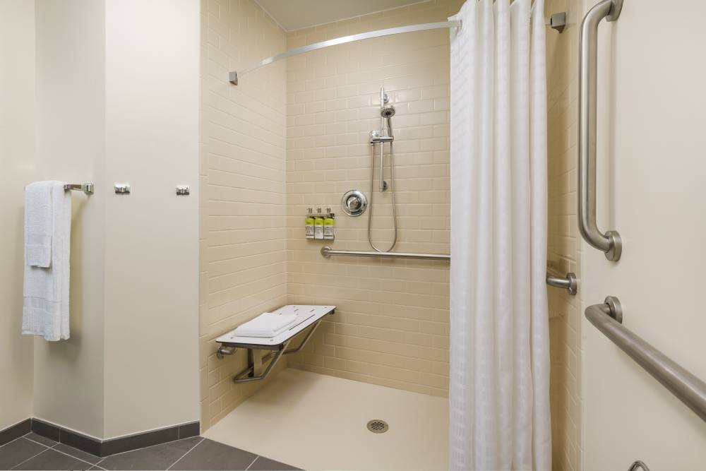 ADA Accessible Roll-in Shower. Two Bedroom Suite o