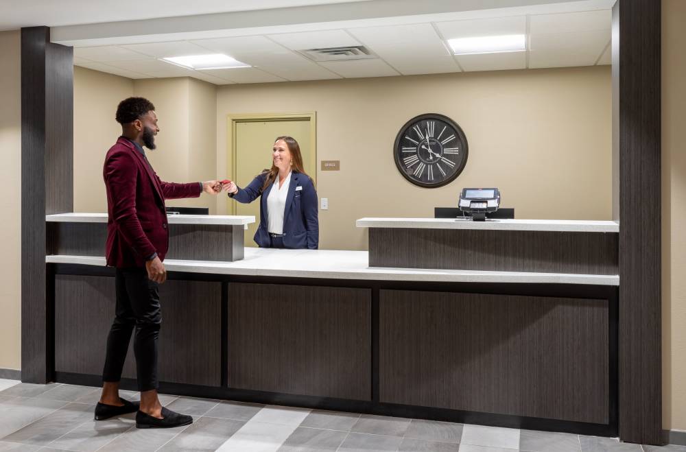 Candlewood Suites front desk is staffed 24 hours a