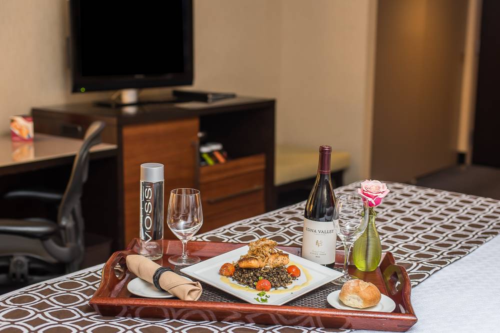 Dine in style without ever leaving your room.