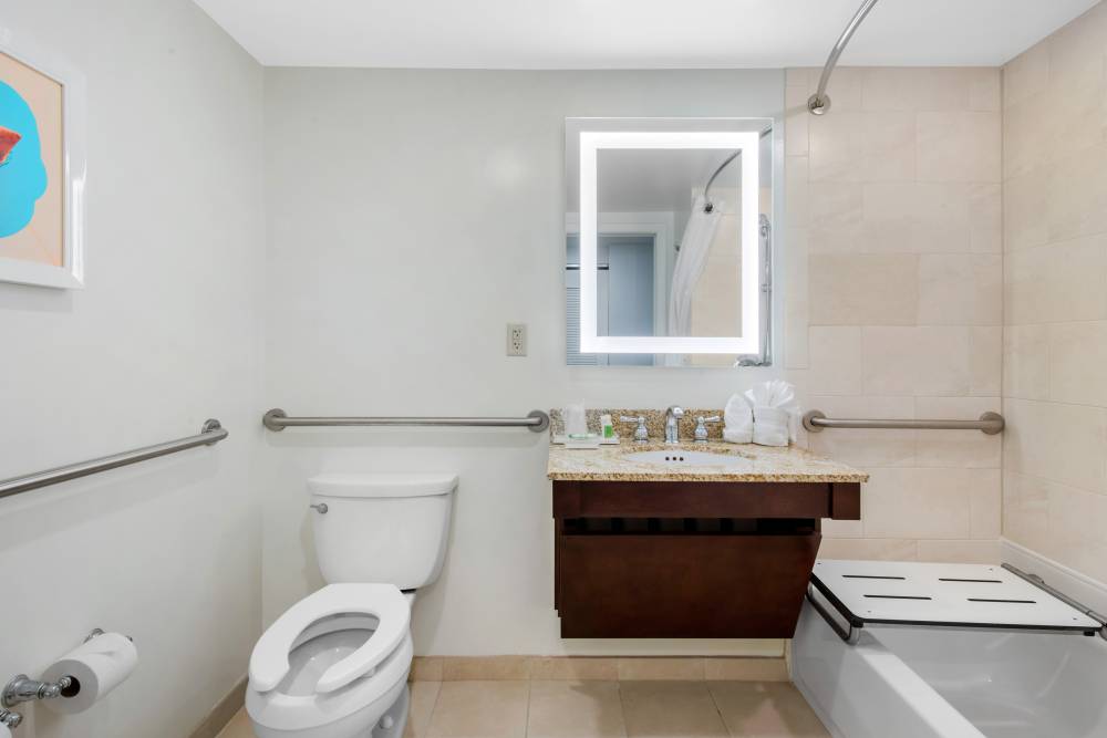 Modern, Clean & Spacious Guest Bathrooms - ADA Acc