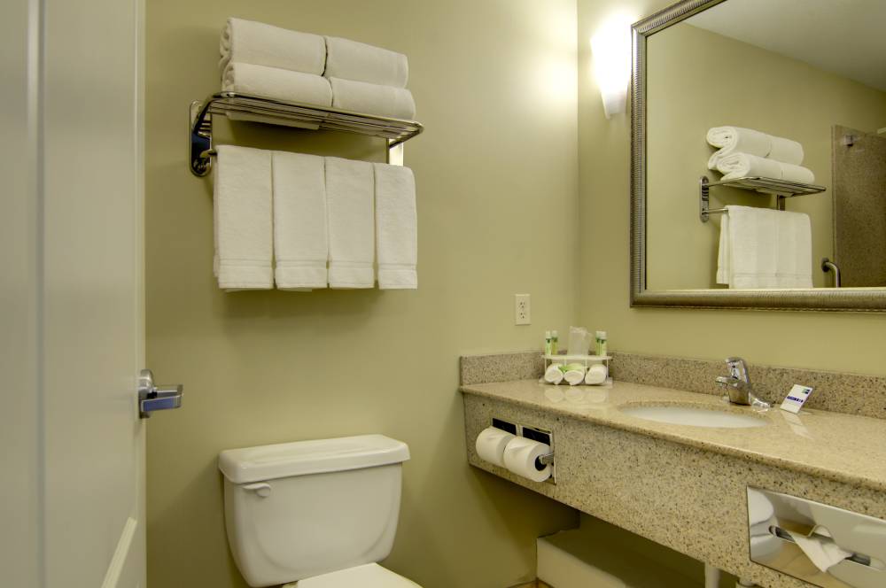 Spacious guest bathroom