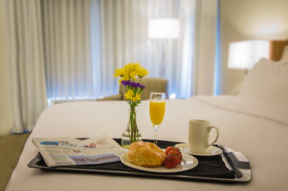 Enjoy breakfast in bed with our room service optio