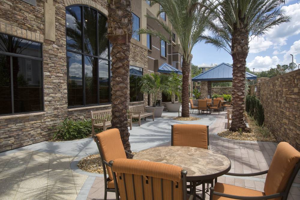 Our Courtyard/Patio area features a gazebo, seatin