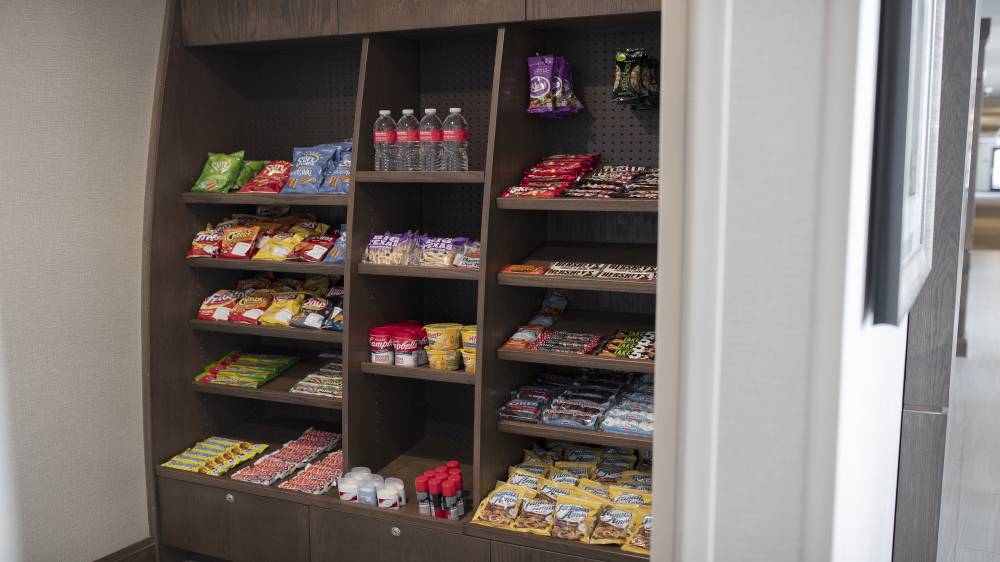 Snacks & drinks for purchase 24/7 at the Staybridg