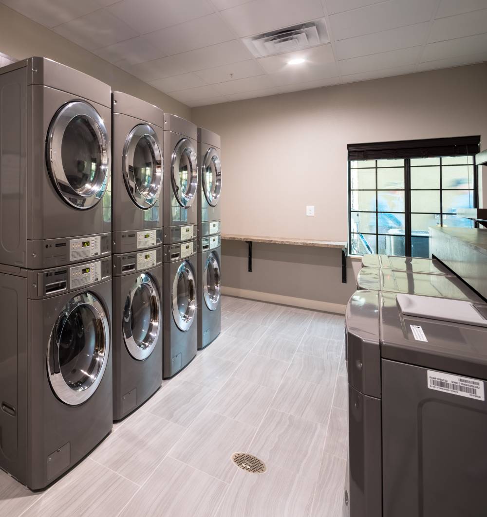 We offer free 24 hour on-site laundry facilities. 