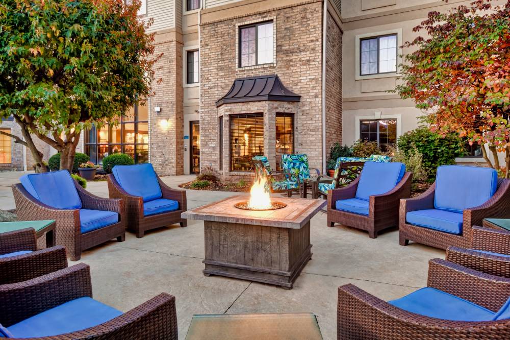 Patio seating with fire pit