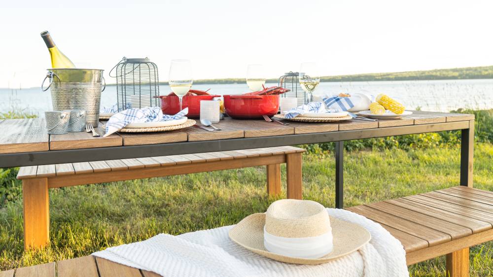 Dining Table Near Coastline